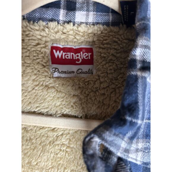 Wrangler MEN'S HEAVYWEIGHT SHERPA LINED PLAID SHIRT JACKET fall outdoor Sz L - Picture 6 of 9